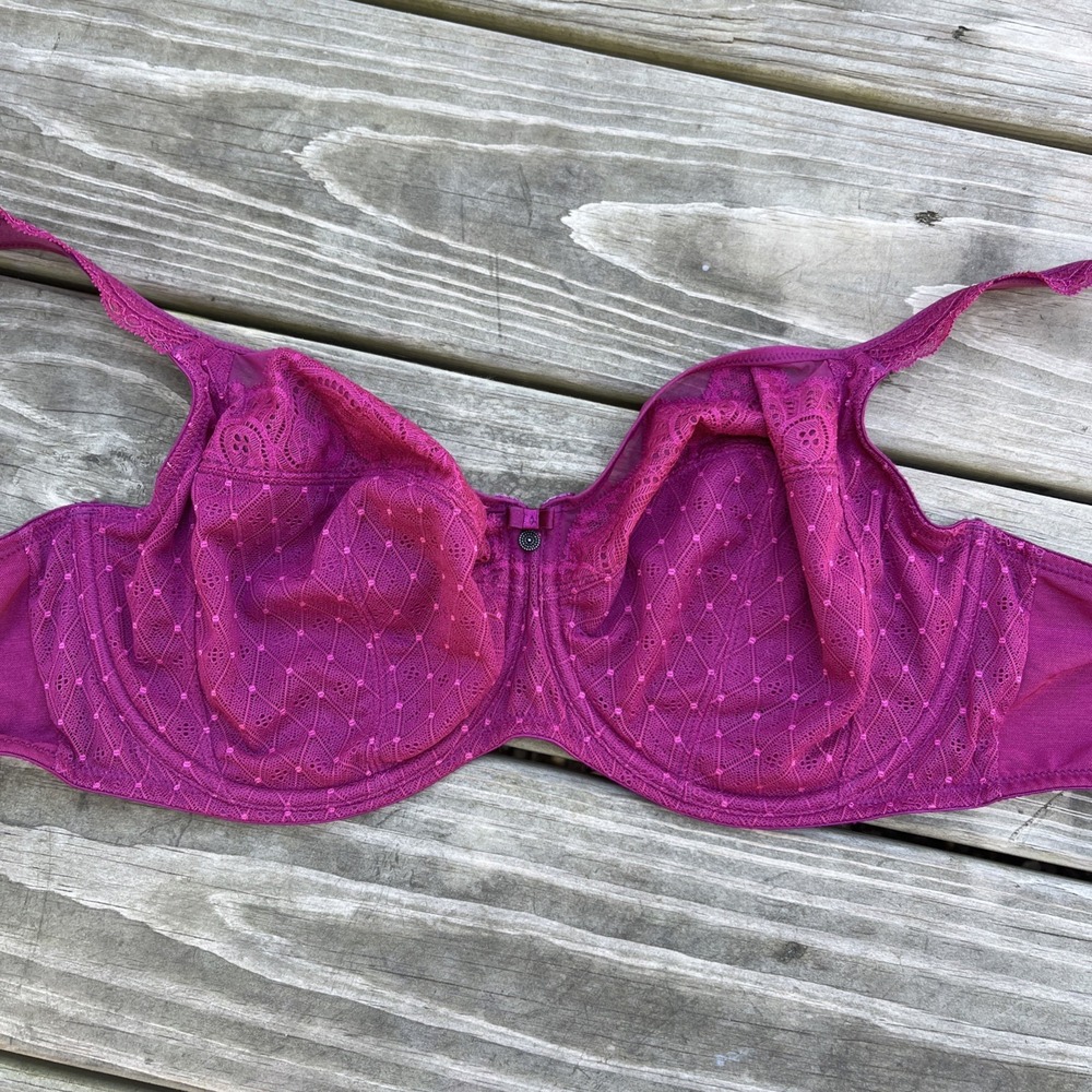 Rosa Faia By Anita Selma Bra 32I Pink Lace Underwire Unpadded Adjustable